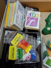 4 Vintage 1998-2000 Hasbro Board Games Bundle – Clue, Life, Scrabble & Sorry!