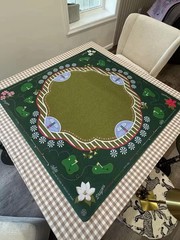 Luxury American Mahjong Set | Green Stripe Tiles + Golf Playing Mat | New