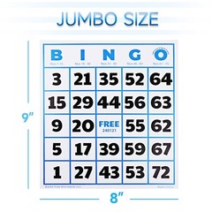 50-Pack EZ Reader Jumbo Bingo Cards for Bingo Game/Large Multicolor Bingo Sheets