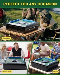 *Open Box* Portable Mahjong Set w/ Automatic Shuffling Table, 144 Magnetic Tiles