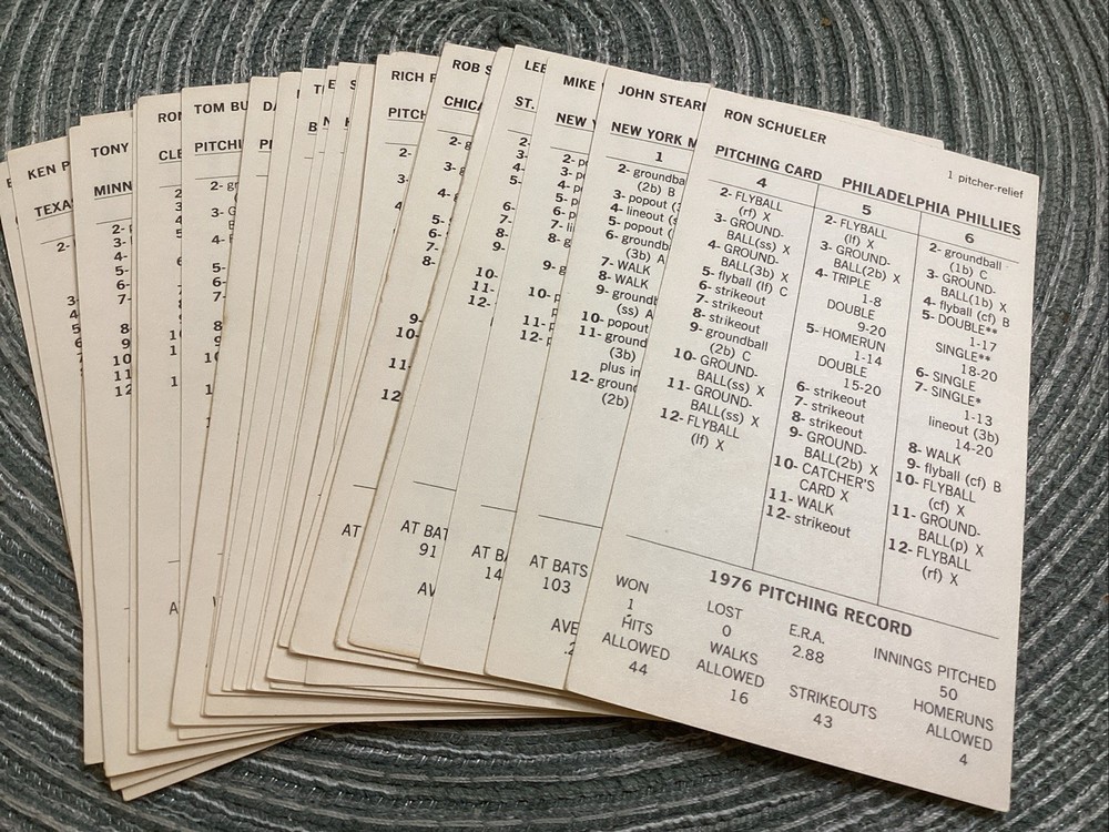Strat-O-Matic Baseball 1976 XP Lot 31 Cards Nice Shape see description