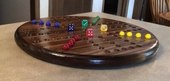 15” WALUNT STAINED WOODEN PINE AGGRAVATION MARBLE GAME BOARD 2-4 PLAYER NEW