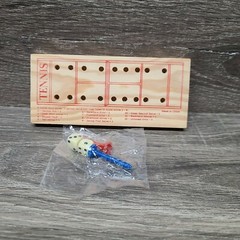 Vintage Travel Tennis Game 1990 Mfg Wood Board Peg Dice Coffee Table Art Sport
