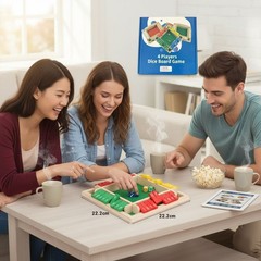 Wooden Dice Board Game Shut The Box for 4 Players Flaps & Dices Game Parent-chi