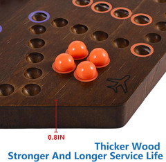 Marble Board Game, 15″ Double-Sided Painted Wooden Waho Speed Trackway Board