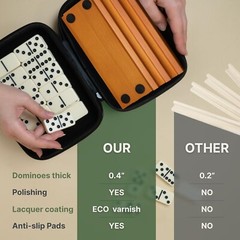 Compact Double 6 Dominoes Set with Travel Case & Domino Racks for Easy Gameplay