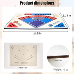 Baseball Board Game, Solid Oak Wooden Baseball Dice Table Game with 20mm Thick B