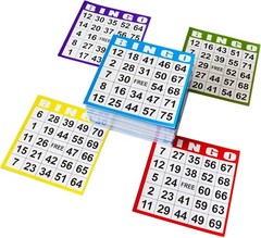 Bingo Paper Game Cards – 1 Card – 100 Books of 5 Sheets