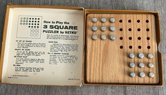Vintage Wooden Game 3 Square Puzzler By Hoyle Games