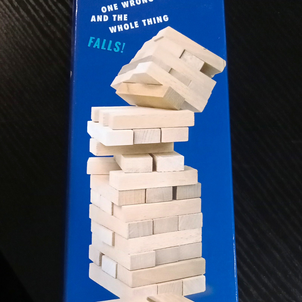 go! Look Out! Wooden Stacking Tumbling Tower Skill Game, 2+ Players, Ages 6+