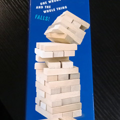 go! Look Out! Wooden Stacking Tumbling Tower Skill Game, 2+ Players, Ages 6+