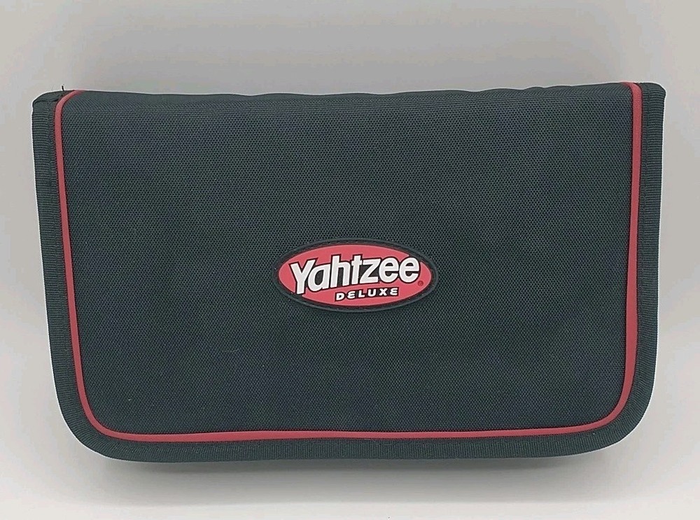 Yahtzee Deluxe Travel Edition 2003 Game Folio w/ Black Nylon Zip Case Road Trip