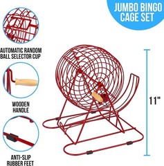 Classic Red Bingo Game Kit with 75 Balls & 18 Cards – Adults