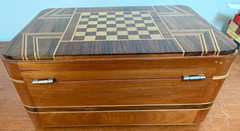 Game Storage Box, Inlaid Wood, 11 x 7.5 x 5.5