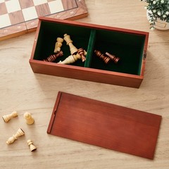 Heavy Slide-top Chess Pieces Storage Box Wooden Case Only 12.5 x 5.5 x 4 Inch…