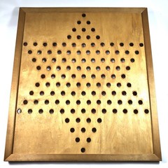 VTG Pressman USA Hop Ching Red Font Wood Chinese Checkers Game Board #2739