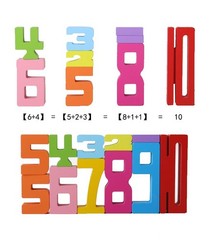 Wooden Stacking Building Blocks for 3+ Years Old Kids 1-10 Number Game Balanc…