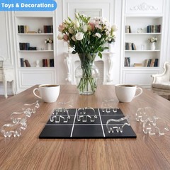 Acrylic Tic Tac Toe Board Game – Modern Coffee Table Decor, Office Desk Acces…