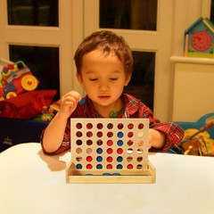 TOWO Wooden 4 in a Row Game – Classic Strategy Game for Adults Children-Connect