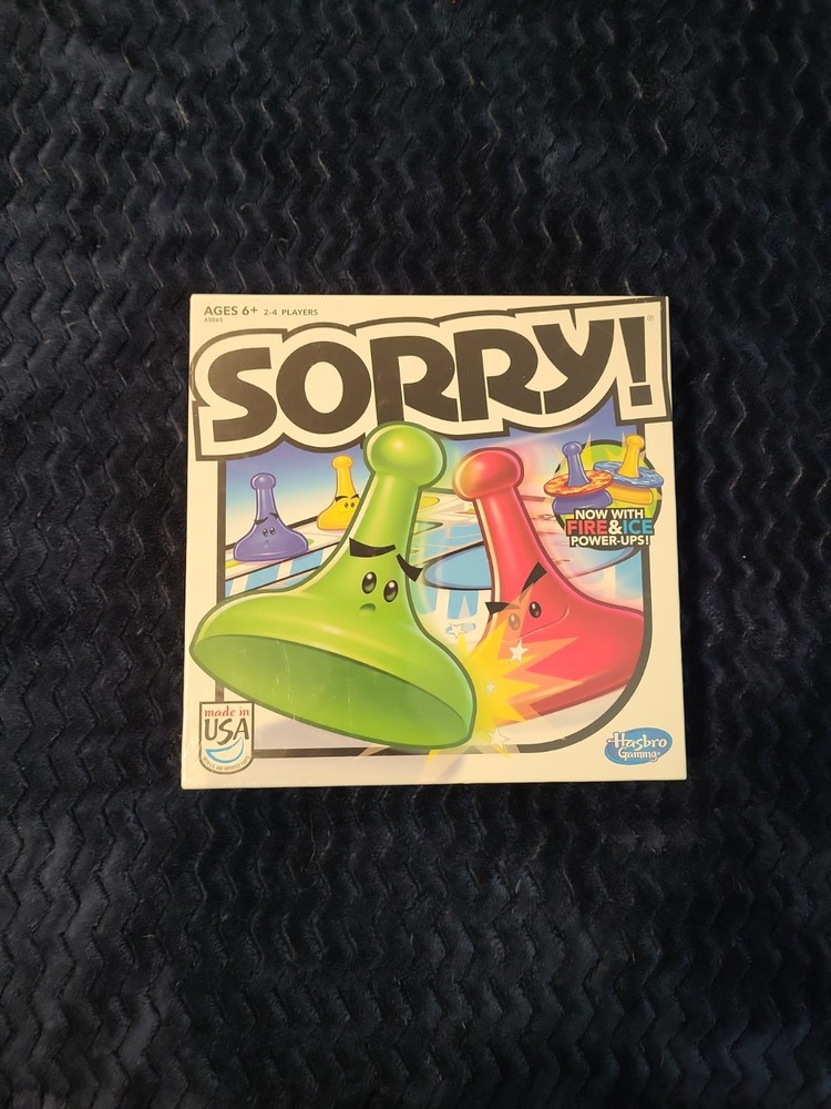 Sorry Board Game – 2013 W/Fire & Ice Power Ups – Hasbro – USA – A5065