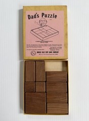 Vintage Drueke Blue Chip Game Co. Dad’s Puzzle Handcrafted Walnut Blocks
