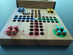 Wooden Ludo Pachisi Strategy Fun Traditional Travel Board Game 14x14cm 6х6″