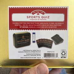 SPORT QUIZ 100 QUESTIONS SET IN TIN CONTAINS 50 CARDS 100 TRIVIA QUESTIONS