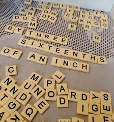 141 Vtg Anagrams Tile Cream Plastic Black Sans Serif Block Font Flat Replacement