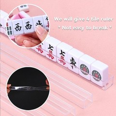 Compact 20mm Pink Travel Mahjong Set with Racks & Instructions for 4 Players