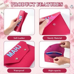 2Pcs Leather Mahjong for Cards, 8.3 x 5.5 in Mahjong Protective Cover Case, M…