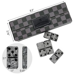 Dominos Set for Adluts Double 6 Jumbo Domino Set 28 Thick Marbleized Black …