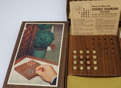 Vintage Hoyle Official Games Walnut Puzzle Set Complete 7 Games Stancraft 1964