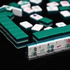 American Mahjong Game Set, 160 Dark Teal Green Layered Mah Jong Tiles