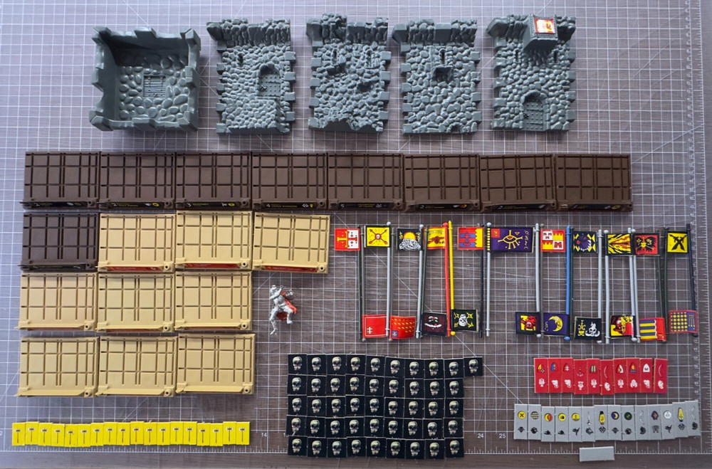 Battle Masters Board Game Parts Lot -Milton Bradley Vintage – 130 pieces – Tower