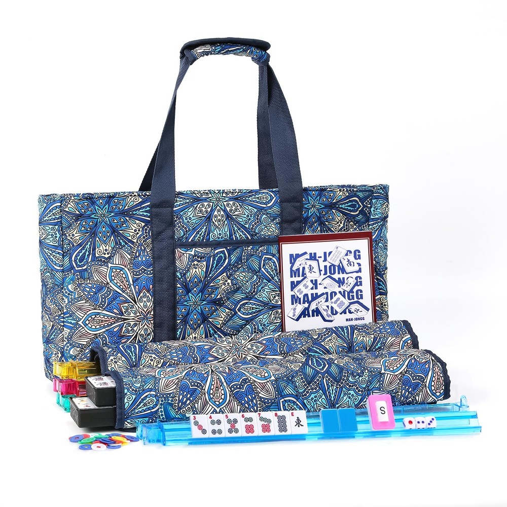 Kyerlish American Mahjong 4 inches x 9 x 21 inches, Blue（blue Tiles）