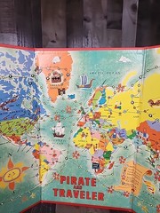 Pirate and Traveler Board Game Milton Bradley 1960 tokens board spinner cards