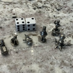 The Simpsons 2001 Monopoly Board Game Replacement Pieces 6 Metal Pewter Tokens