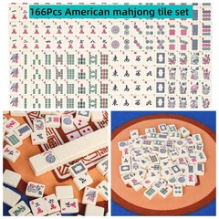 Karanava American Mahjong Tile Set,All-in-One Kit:166 Premium White Tiles,100…