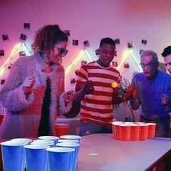 Cup Pong Game Set – 22 Plastic Party Cups & 4 Ping Pong Balls for Gifts