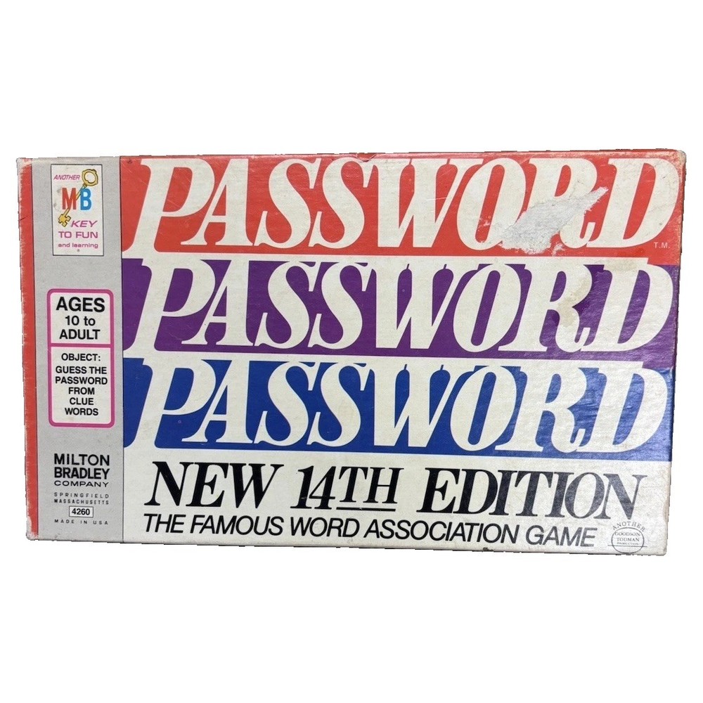 Milton Bradley Password 14th Edition Word Association Vintage Complete 1970