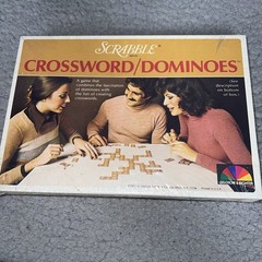 VTG Scrabble Scoring Anagrams & Crossword/Domino Retro Board Game Wood Tile 1975