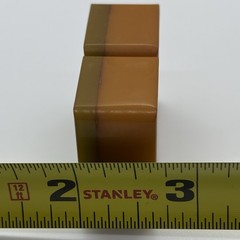 2 Bakelite MahJong Tile Pieces 2 and 3 Two Tone Stacked Butterscotch “Craks”