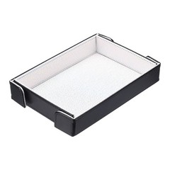 PU Leather Dice Tray, Rectangle Folding Dice Rolling Tray, Glitter Silver White
