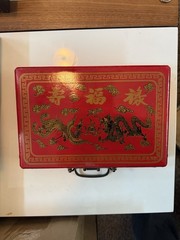 Vintage Chinese Mahjong Set Traditional 144 Tiles Mah-Jong Game Set w/ Case Box