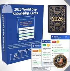 2026 World Cup Soccer Trivia Card Game 100 Questions Quiz Family