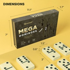Mega Large 3″ Dominoes Set for Adults and Kids – Dominoes Double 6 Classic Bo…