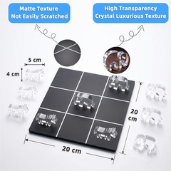 Acrylic Tic Tac Toe Board Game – Modern Coffee Table Decor, Office Desk Acces…
