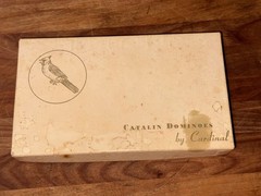 1940s Catalina Dominoes by Cardinal GREEN No. 500 With Original Box. Very Nice