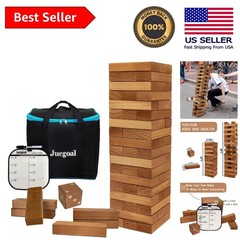 Portable 54-Piece Giant Wood Stacking Game with Canvas Bag for Endless Fun