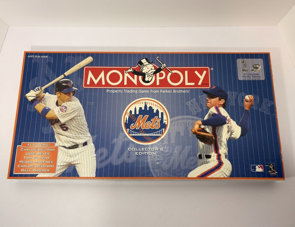 Monopoly New York Mets NY Collector’s Ed. Complete Board Game. Pewter Tokens